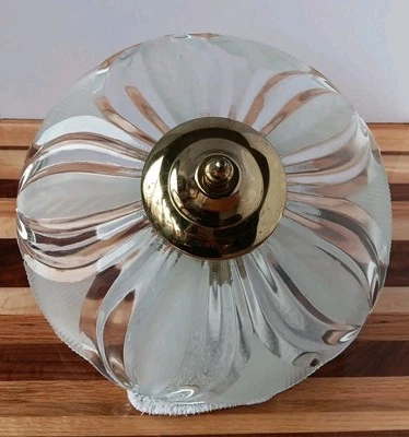 De colección MCM Vidrio Esmerilado Floral Montaje en Techo Luz Hojas Pétalo 3 Bombillas Dorado Foto 1 de 4