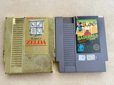 The Legend of Zelda NES Gold Cartridge + NES Baseball Game Bundle - Image 1 of 4