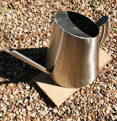 Stainless Steel Watering Can Brushed Garden Planting Indoor Outdoor Long Spout  - Image 1 of 4