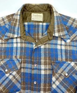 Vintage Pendleton High Grade Western Wear Wool Pearl Snap Shirt Men’s Large Blue - Bild 1 von 20