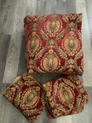 CROSCILL Rojo y Dorado IMPERIAL EMPERATRIZ Reina Grueso EDREDÓN CON 2 Fundas Estándar Foto 1 de 4