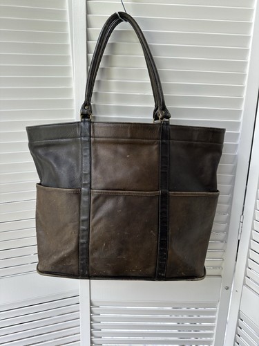 Borsa shopper grande vintage COACH pelle marrone anni 80 made in United States