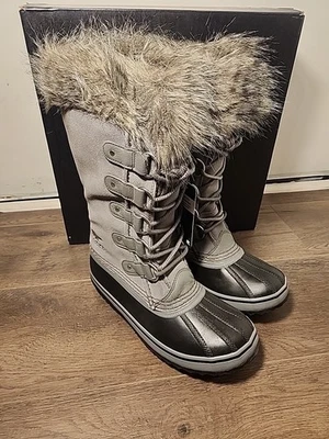 Bota Sorel Joan of Arctic para mujer - Gris cantera negra para mujer talla 8 ¡Nueva! Foto 1 de 4