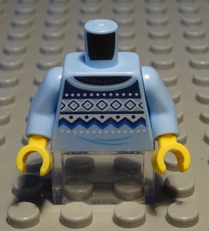 Lego Figur Zubehör Oberteil Torso Royal light Hellblau mit Dekor