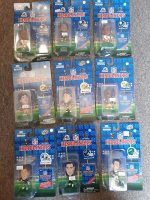 Lote de 9 figuras de los cabezas de cartel de fútbol americano de la NFL Brett Favre Jarome Bettis Chmura Brooks ++ Foto 1 de 4