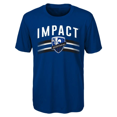 MLS Montreal Impact Boys Performance Short Sleeve Tee, X-Large/Size 18, Royal Cover