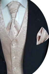Hochzeitsweste mit Plastron, Einstecktuch, Alternativ Plastron Nr.17.4 Gr.44-114 - Picture 1 of 5