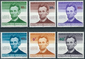 Ruanda - 100. Fallecimiento de A. Lincoln conjunto nuevo 1965 mi. 97-102 - Imagen 1 de 1