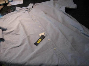 NWT - Mens RALPH LAUREN Blue Cotton OXFORD Short Sleeve Shirt (2XLT) - Picture 1 of 2