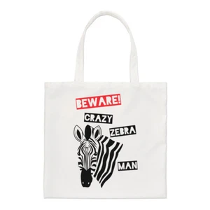 Cuidado Hombre Cebra Loco Bolsa Tote Regular Comprador Divertido Hombro Animal - Imagen 1 de 1
