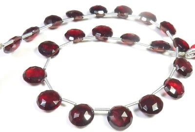 Naturale Rosso Mozambico Granato Sfaccettato Moneta African Gemme Perline 22.9cm - Immagine 1 di 4