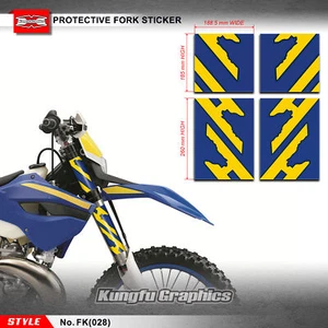 Motorcycle Stickers Fork Tube Decal Set Blue Yellow for Yamaha Husaberg Sherco - Picture 1 of 50