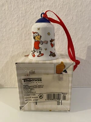Weihnachtsglocke 1995 Thomas Rosenthal Group Janosch Porzellanglocke Blau - Bild 1 von 4