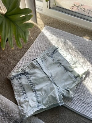 Nanette Lepore Sz 6 Denim Cotton Shorts Work Dress Cute Casual Minimal AA - Image 1 of 4