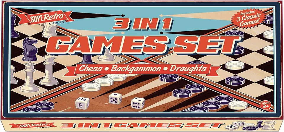 Backgammon Set Kids Family Board Games ,Snakes & Ladders, Draughts, Chess, Ludo - Image 1 of 4