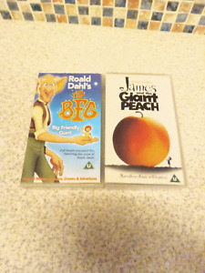 ROALD DAHL VHS bundle THE BFG JAMES AND THE GIANT PEACH PAL UK Video DAVID JASON