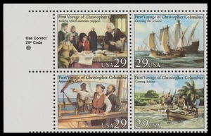 US 2620-2623 2623a First Voyage of Columbus 29c zip block 4 UL MNH 1992 - Picture 1 of 1