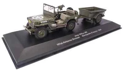 Jeep Willys MB With Trailer, Normandy 1944, 1:43 Atlas - Image 1 of 3
