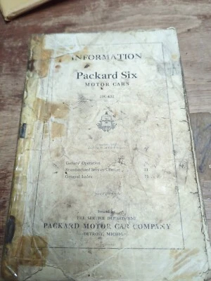 Libro manual de servicio de información Packard Six Motor Cars impresión original 1927 Foto 1 de 4
