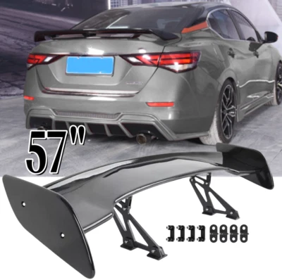 For Nissan Sentra Sedan 57" Gloss Black Rear Trunk Spoiler Racing Wing GT-Style Foto 1 de 4