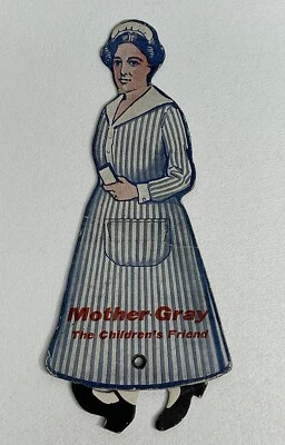 Vintage Rare Mechanical Advertisement Card, Mother Gray’s Sweet Powders Foto 1 de 4