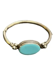 Southwestern Silver and Turquoise Cuff Bracelet Bangle Size M 12.55g - Picture 1 of 14