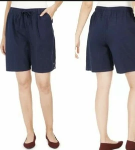 Womens Karen Scott Petites Casual Comfort Waist Pull On Shorts Size P/S Blue New - Picture 1 of 4