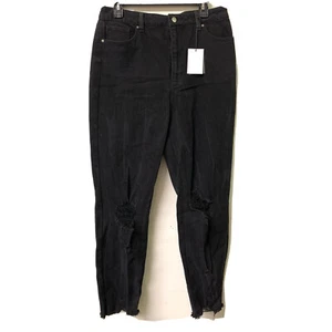 Tinsel Womens Size 15 Black Wash Distressed The Mom Jeans - Picture 1 of 4