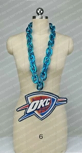 New NBA OKLAHOMA CITY THUNDER Gameday BIG Fan Chain Turquoise Fanchain - Picture 1 of 3