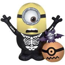 3ft Gemmy Airblown Despicable Me Minion Skeleton Pumpkin Scene Yard Inflatable