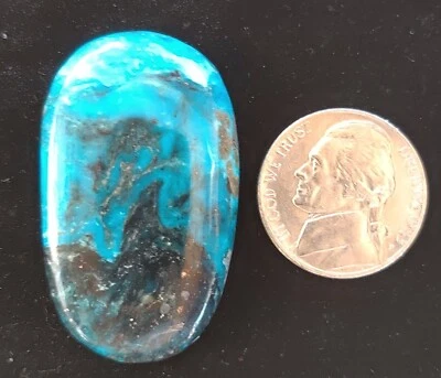 Striking, Rare, Blue Diamond turquoise cabochon. 11 Grams. Item # 203.      - Image 1 of 2