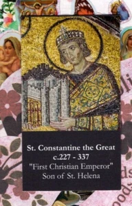 St Constantine the Great + Prayer  - (2" x 3 1/2") Heavy Paperstock Holy Card - Picture 1 of 2