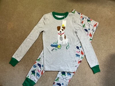 Novo com etiquetas Mini Boden 13 Meninos Crianças L/S Cachorro Animais de Estimação Gatos Cães Peixe Pijama Cinza PJs $45 - Imagem 1 de 4