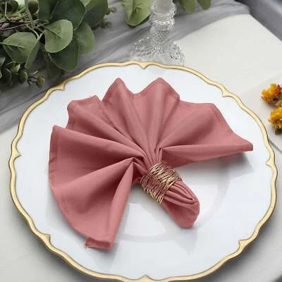 100 pcs 17" Polyester Napkins Wedding Table Top Supply Wholesale Decorations - Image 1 of 4
