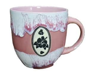Pink Floral Pain Drip Coffee Tea Cup Mug - Picture 1 of 5