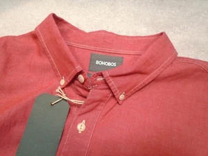 Camisa deportiva roja Bonobos 100 % algodón Chambray nueva con etiquetas xxl $88 - Imagen 1 de 5