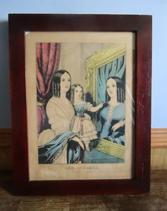 Ant. Currier & Ives handkolorierter Druck orig. Rückwandrahmen - Bild 1 von 10