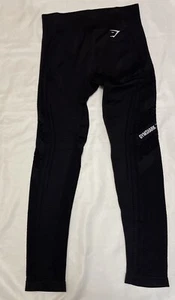 GYMSHARK Leggings schwarz Gr. M Stretch Mesh perforiertes Design - Bild 1 von 6