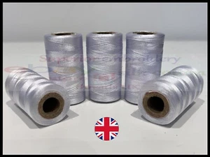 5 x White 100% Silk Thread Spools Best Quality Basic Demanding Threads Free P&P - Picture 1 of 12