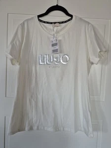 Neues Shirt LiU JO weiß mit viel Strass Gr.XL 42 44 Neupreis 69,90€ - Bild 1 von 9
