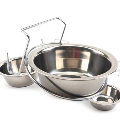  2 Pcs Ciotola Sospesa Per L'acqua Del Cane Ciotole Cani in Acciaio Inossidabile - Immagine 1 di 4