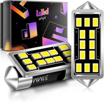 DE3175 DE3021 LED Dome Light Bulbs 640 Lumens Extremely Bright 3020 12-EX Chipse - Image 1 of 4