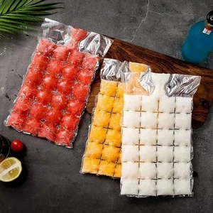 100 Ice Cube Freezer Bags 2400 Disposable Cubes Maker Clear Bag Fridge Party BBQ - Picture 1 of 13