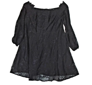 Double Crazy Women's Black Lace Lined Long Sleeve Back Zip Dress XL Whimsigoth - Picture 1 of 11