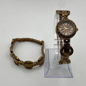 Elegant Bronze Stainless Steel Watch - New Battery with matching bracelet - Picture 1 of 7