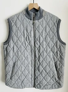Peter Millar Men's Logo Quilted Vest Merino Wool Blend Mountain Side Mills Sz L - Picture 1 of 9