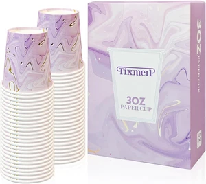 3 Oz Small Paper Cups 52 Pack, Marble Design Bathroom Cups, Recyclable Mouthwash - Picture 1 of 9