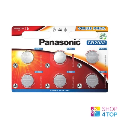 6 Panasonic Litio Cr2032 Batterie 3V Pile a Bottone Power Rangers 6Bl Exp 2031 N