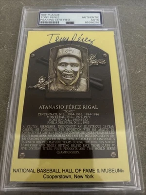 Tony Perez SIGNED Baseball Hall of Fame Plaque HOF Reds PSA/DNA AUTOGRAPHED - Image 1 of 2
