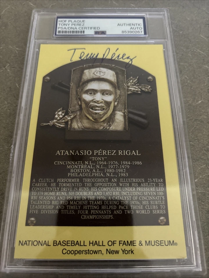 Tony Perez SIGNED Baseball Hall of Fame Plaque HOF Reds PSA/DNA AUTOGRAPHED - Image 1 of 2